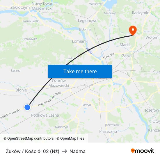 Żuków / Kościół to Nadma map