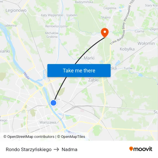 Rondo Starzyńskiego to Nadma map