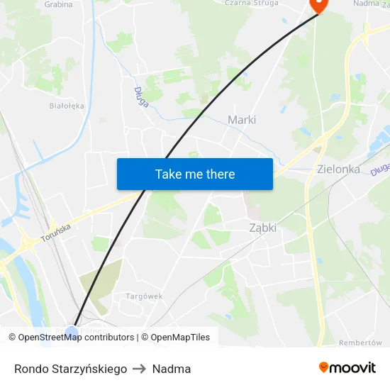 Rondo Starzyńskiego to Nadma map