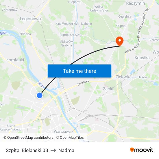 Szpital Bielański 03 to Nadma map