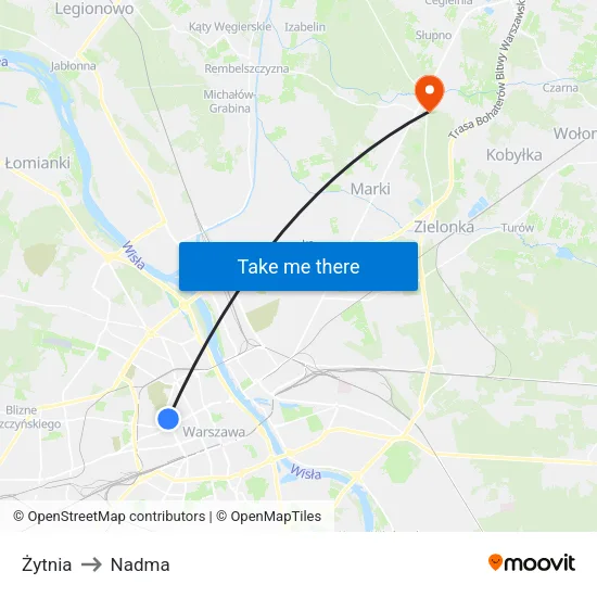 Żytnia to Nadma map