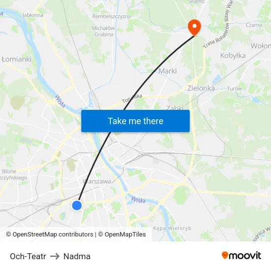 Och-Teatr to Nadma map
