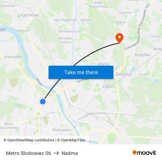 Metro Słodowiec to Nadma map