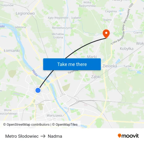 Metro Słodowiec to Nadma map