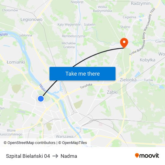 Szpital Bielański 04 to Nadma map