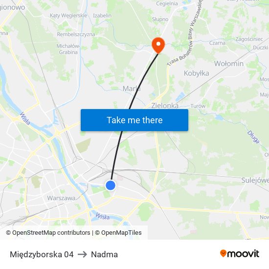 Międzyborska 04 to Nadma map