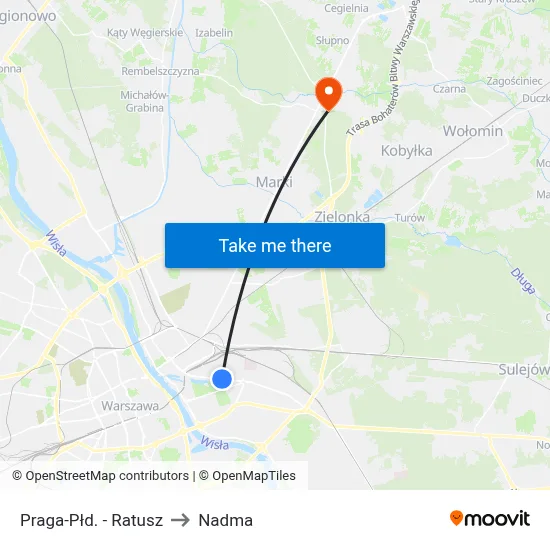 Praga-Płd. - Ratusz to Nadma map