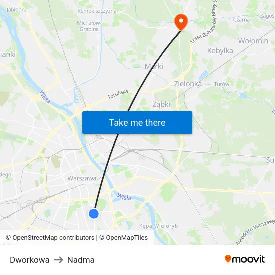 Dworkowa to Nadma map