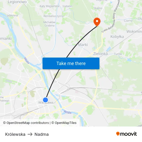 Królewska to Nadma map