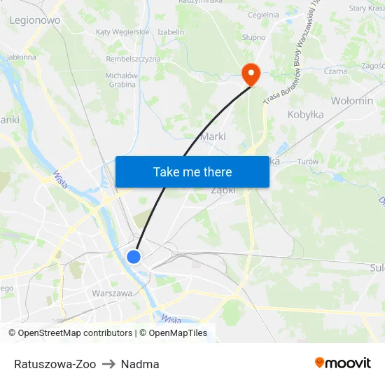 Ratuszowa - Zoo to Nadma map