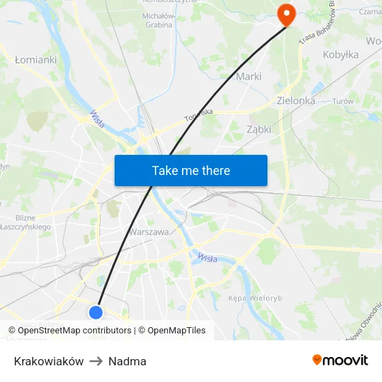 Krakowiaków to Nadma map