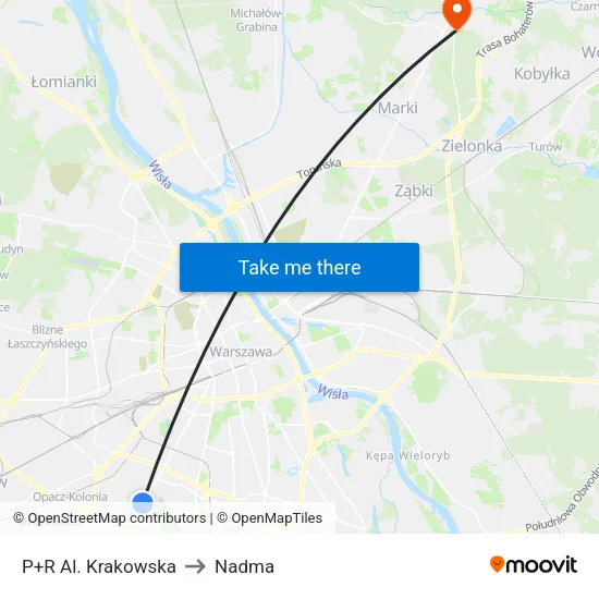 P+R Al. Krakowska to Nadma map