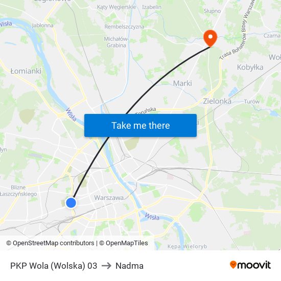 PKP Wola (Wolska) 03 to Nadma map