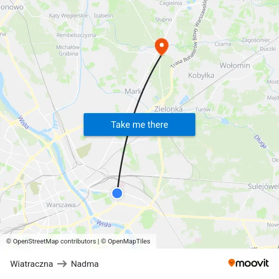 Wiatraczna to Nadma map