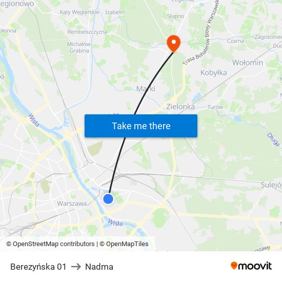 Berezyńska 01 to Nadma map