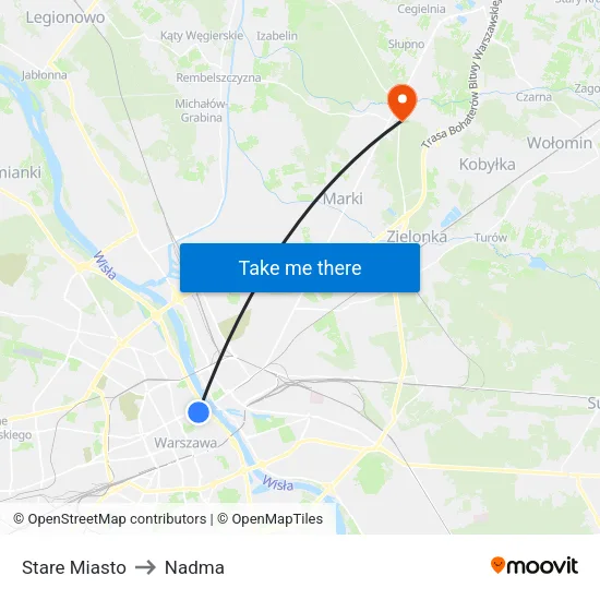 Stare Miasto to Nadma map
