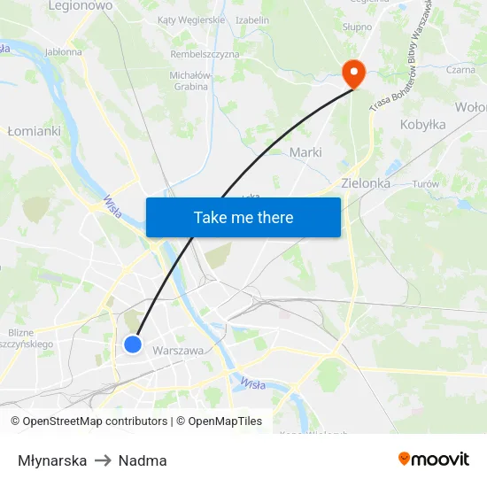 Młynarska to Nadma map