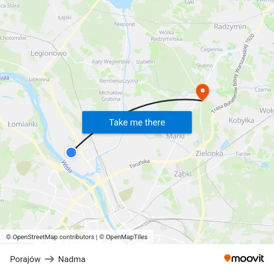 Porajów to Nadma map
