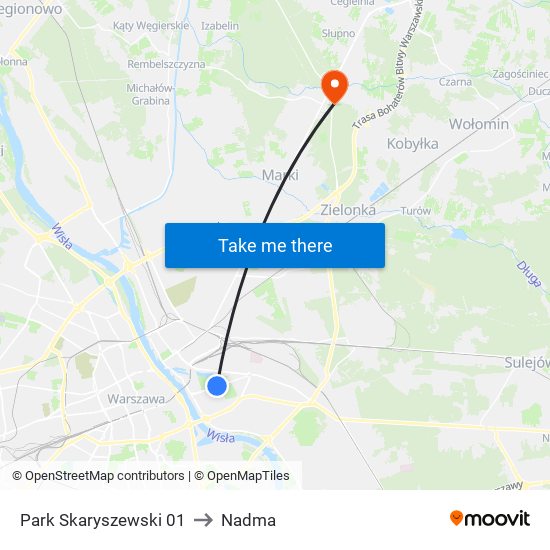 Park Skaryszewski 01 to Nadma map