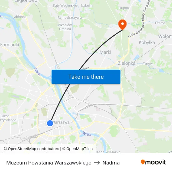 Muzeum Powstania Warszawskiego to Nadma map