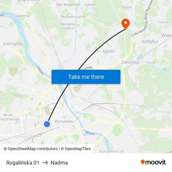 Rogalińska 01 to Nadma map