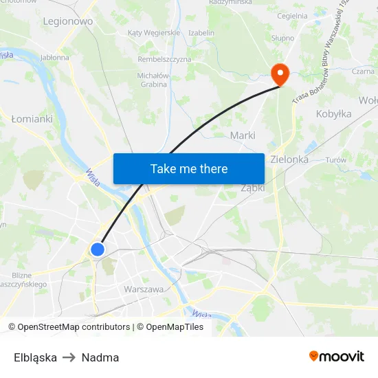 Elbląska to Nadma map