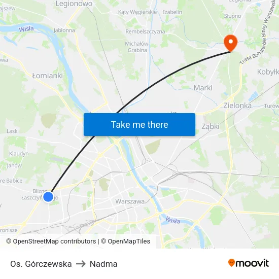 Os. Górczewska to Nadma map