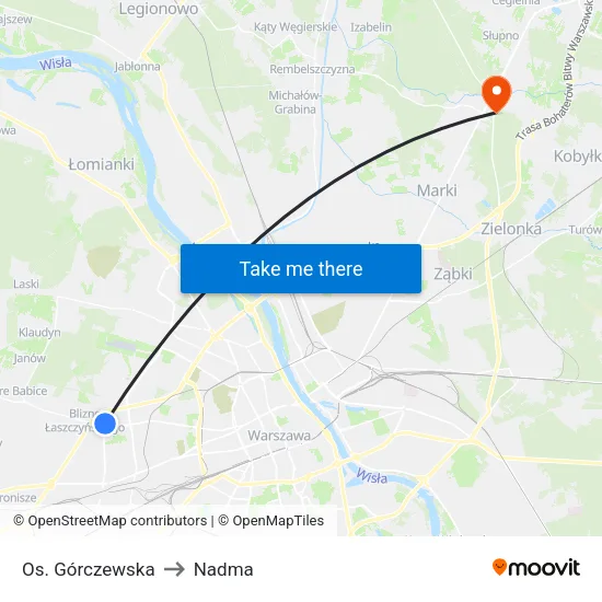 Os. Górczewska to Nadma map