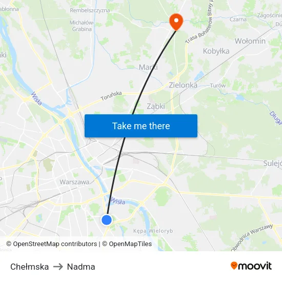Chełmska to Nadma map
