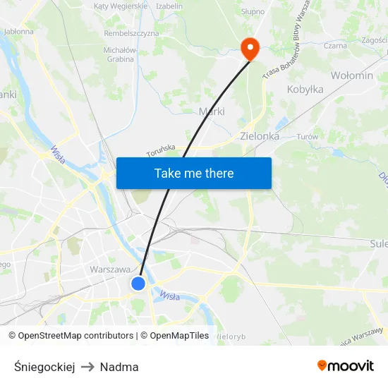 Śniegockiej to Nadma map