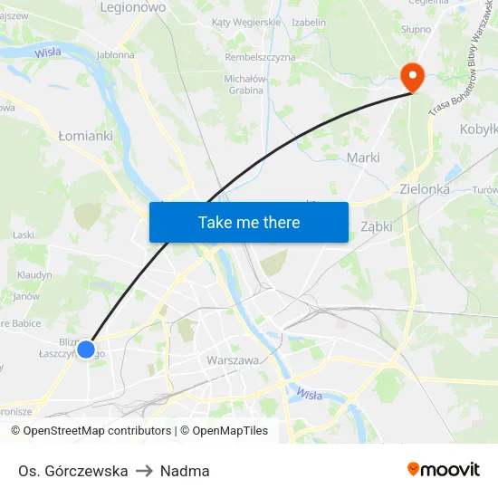 Os. Górczewska to Nadma map