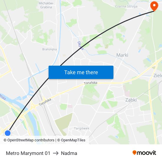 Metro Marymont 01 to Nadma map