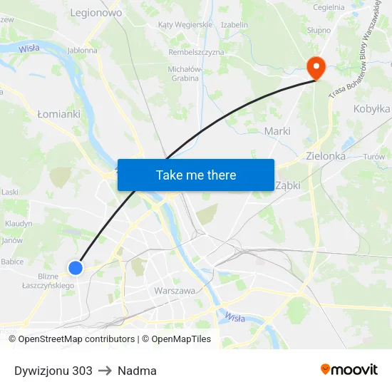 Dywizjonu 303 to Nadma map