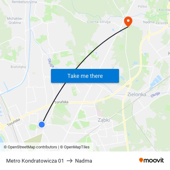 Metro Kondratowicza 01 to Nadma map