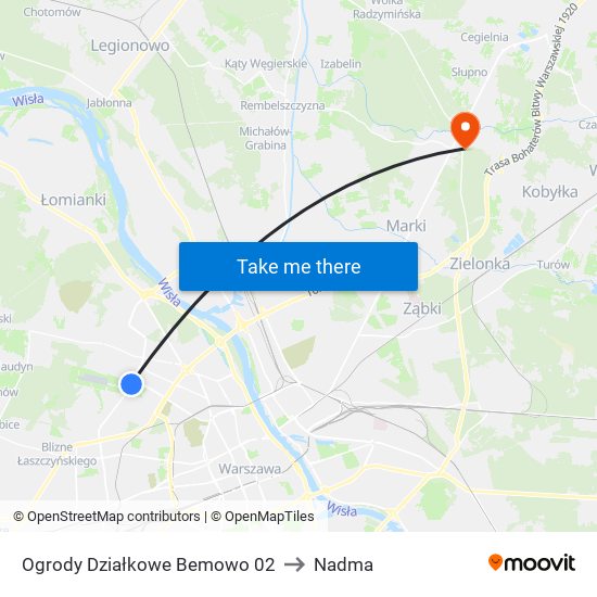 Ogrody Działkowe Bemowo 02 to Nadma map