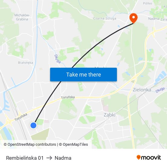 Rembielińska to Nadma map