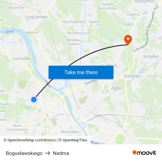 Bogusławskiego to Nadma map
