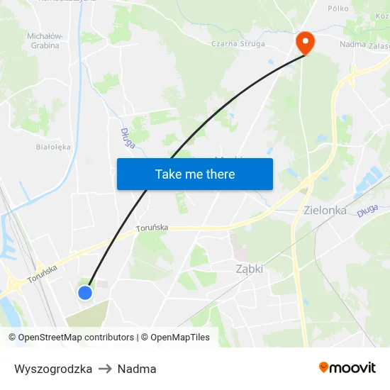 Wyszogrodzka to Nadma map