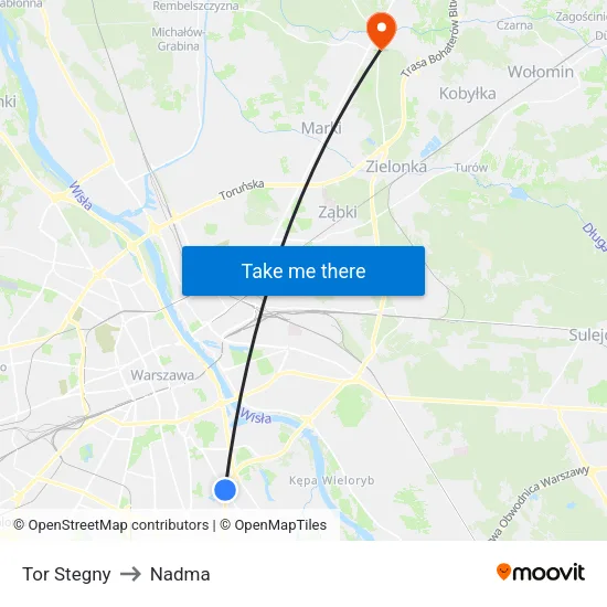 Tor Stegny to Nadma map