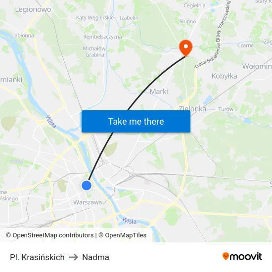 Pl. Krasińskich to Nadma map