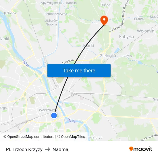 Pl. Trzech Krzyży to Nadma map
