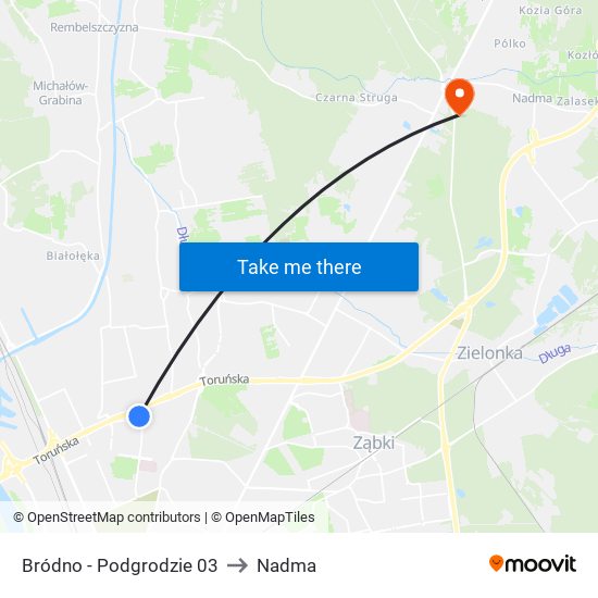 Bródno-Podgrodzie to Nadma map