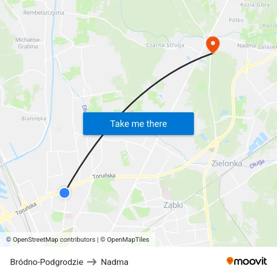 Bródno - Podgrodzie to Nadma map