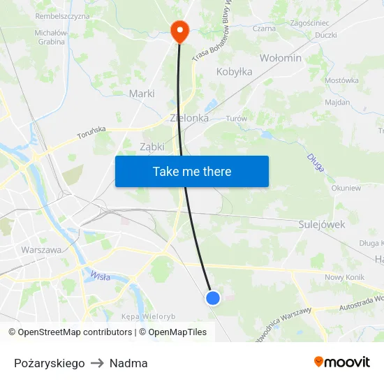 Pożaryskiego to Nadma map