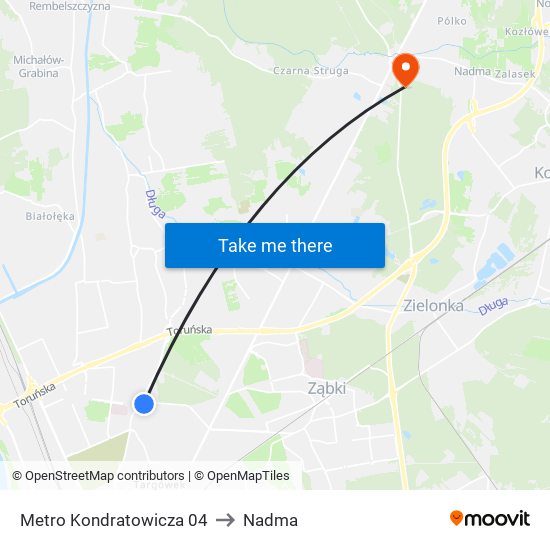 Metro Kondratowicza 04 to Nadma map