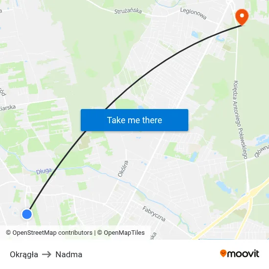 Okrągła to Nadma map
