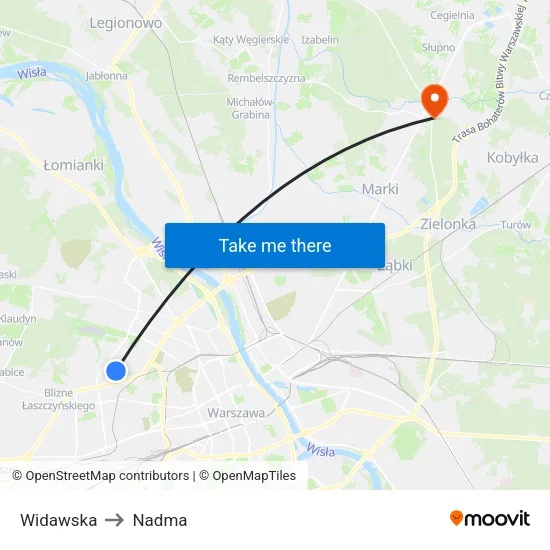 Widawska to Nadma map