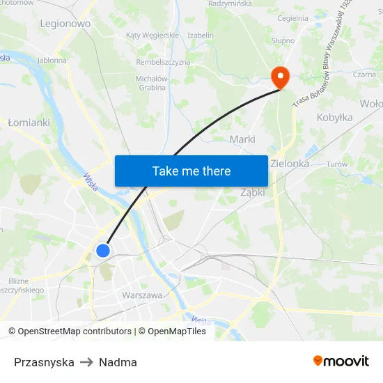Przasnyska to Nadma map