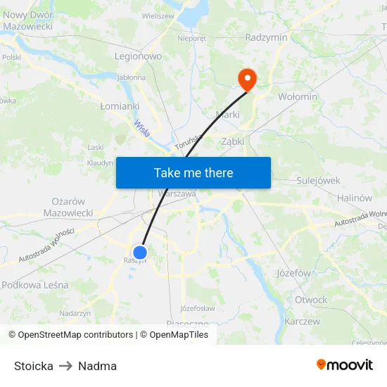 Stoicka to Nadma map