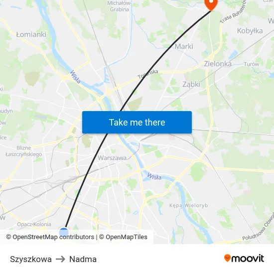 Szyszkowa to Nadma map